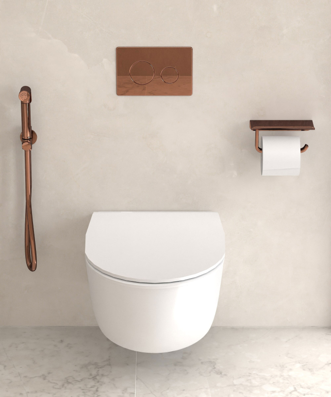 Portarotolo WC a muro Oro rosa - Corbeau - small