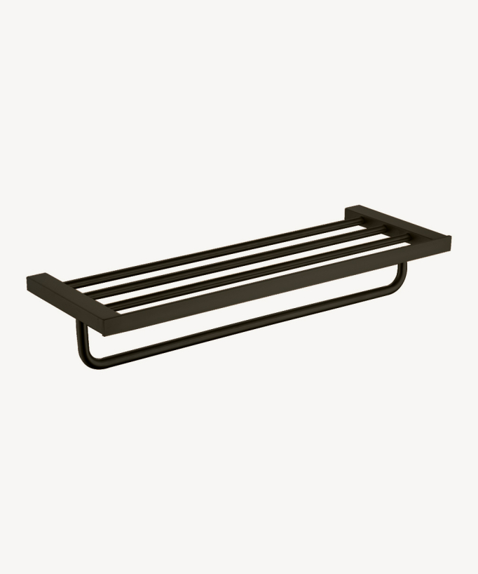 Portasalviette a muro con ripiano Nero - Sirius