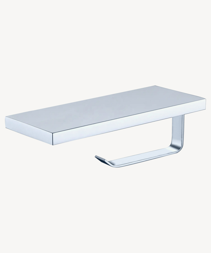 Portarotolo WC con supporto telefono Cromato - Sirius