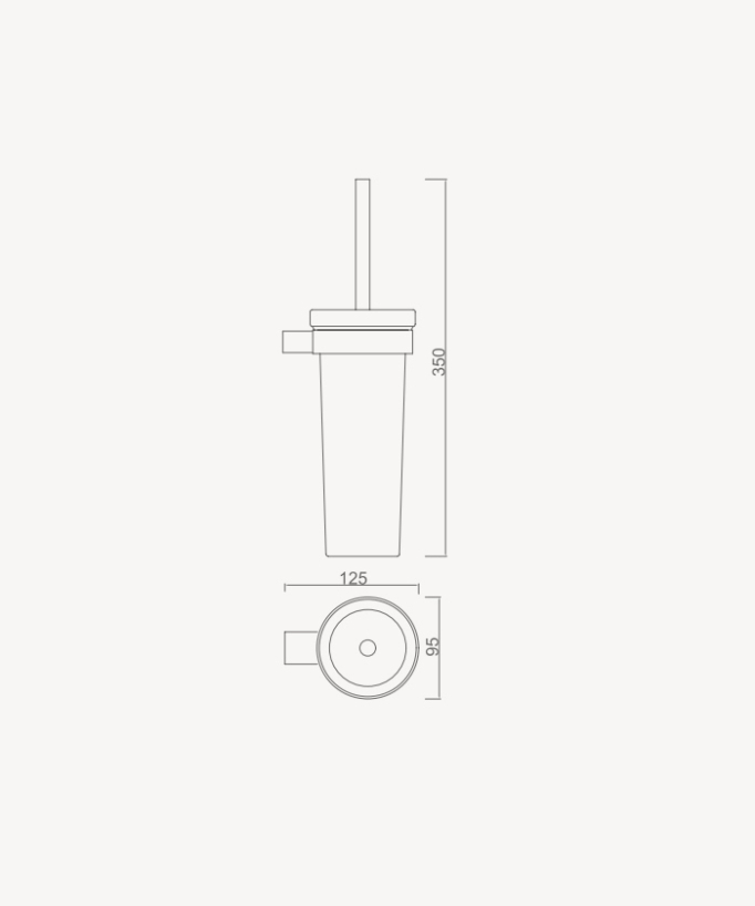 Portascopino WC da parete in acciaio inox - Sirius