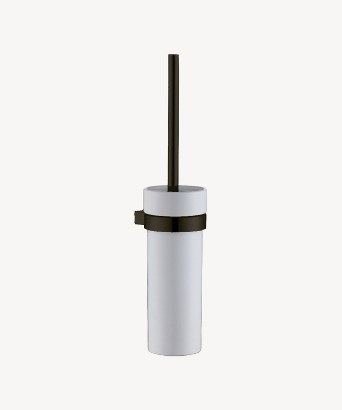 Portascopino WC da parete in acciaio inox Nero - Sirius