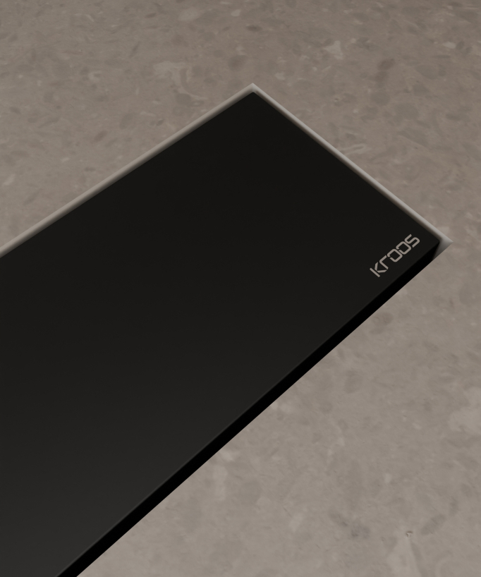 Canale doccia in acciaio inox Nero - 700 mm