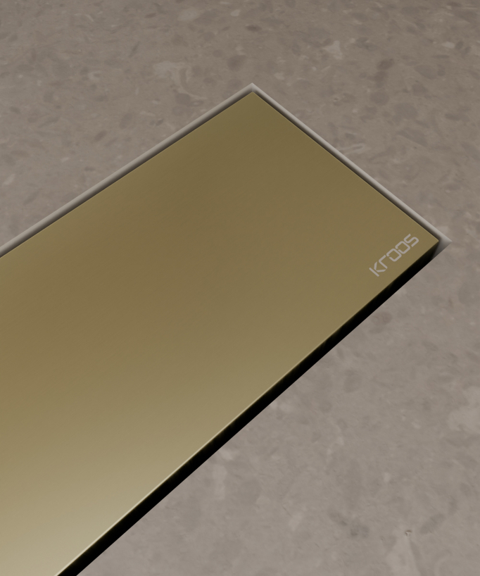 Canale doccia in acciaio inox Dorato spazzolato - 60 cm