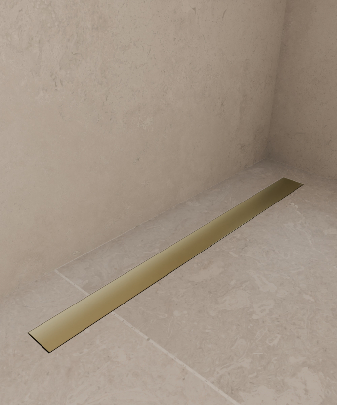Canale doccia in acciaio inox Dorato spazzolato - 80 cm
