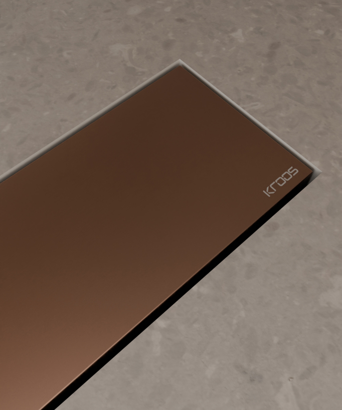 Canale doccia in acciaio inox Oro rosa spazzolato - 1100 mm