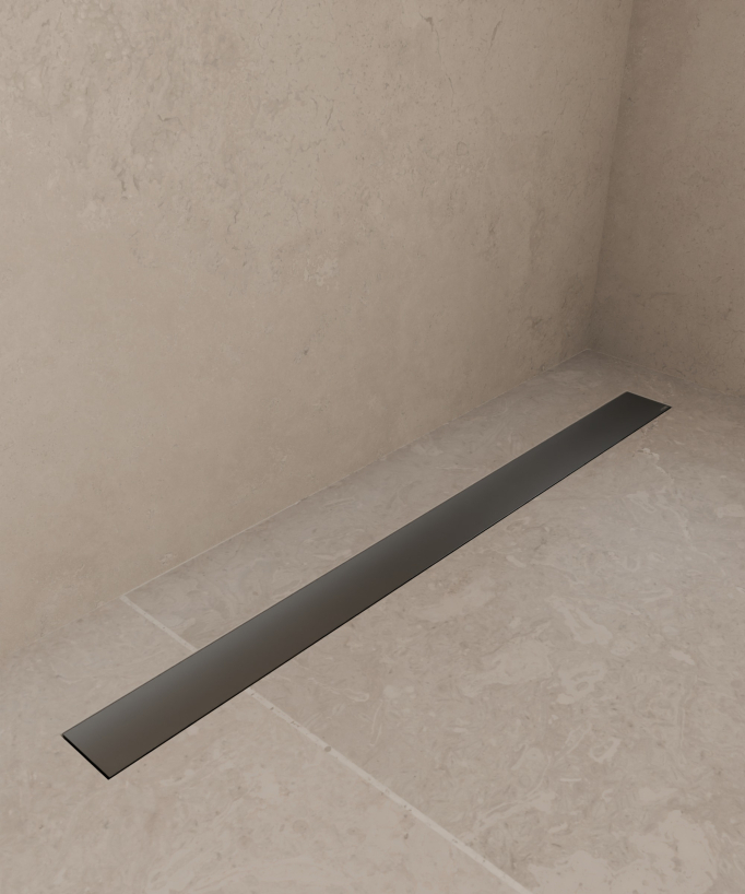 Canale doccia in acciaio inox Gunmetal - 1100 mm