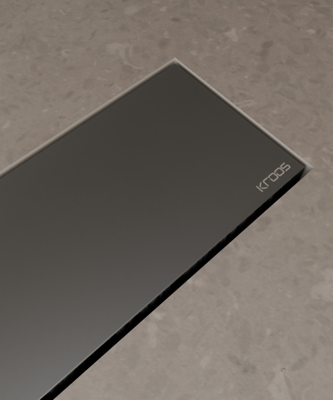 Canale doccia in acciaio inox Gunmetal - 60 cm