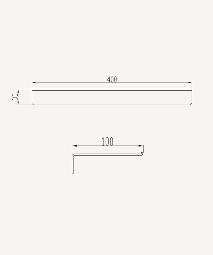 Mensola da parete inox 40 cm - Cromato