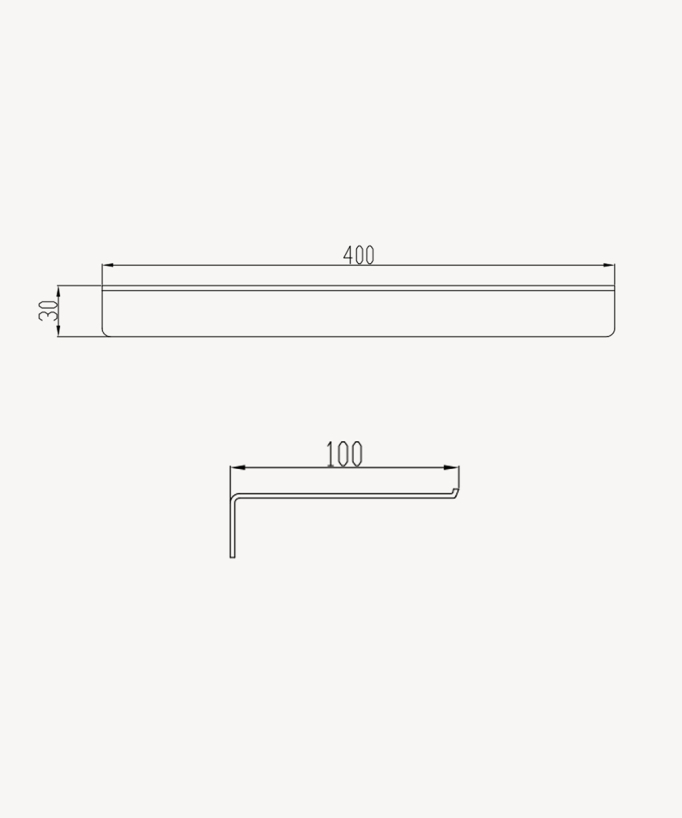 Mensola da parete inox 40 cm - Or rose brossé