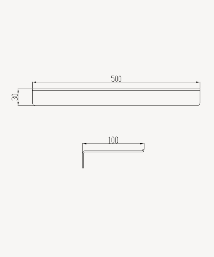 Mensola da parete inox 50 cm - Cromato