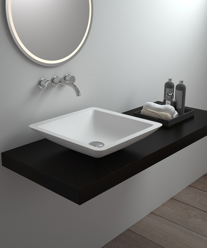 Lavabo da appoggio in solid surface Bianco opaco - Isiro