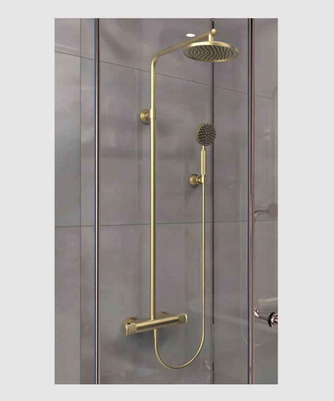 Colonna doccia termostatica Oro spazzolato - Hera