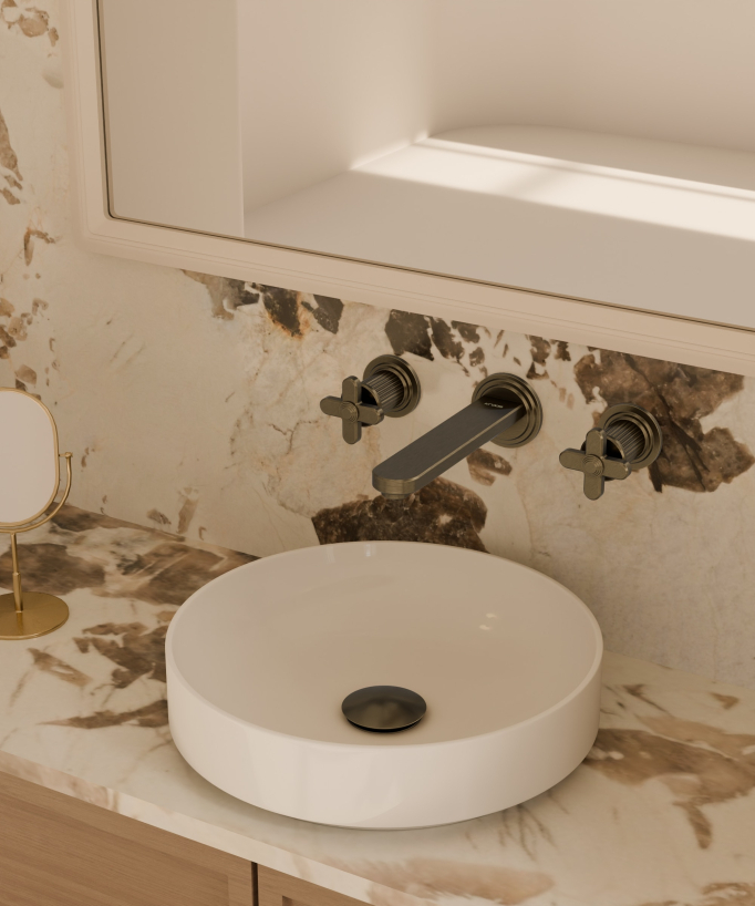 Rubinetto miscelatore lavabo a parete - Hera
