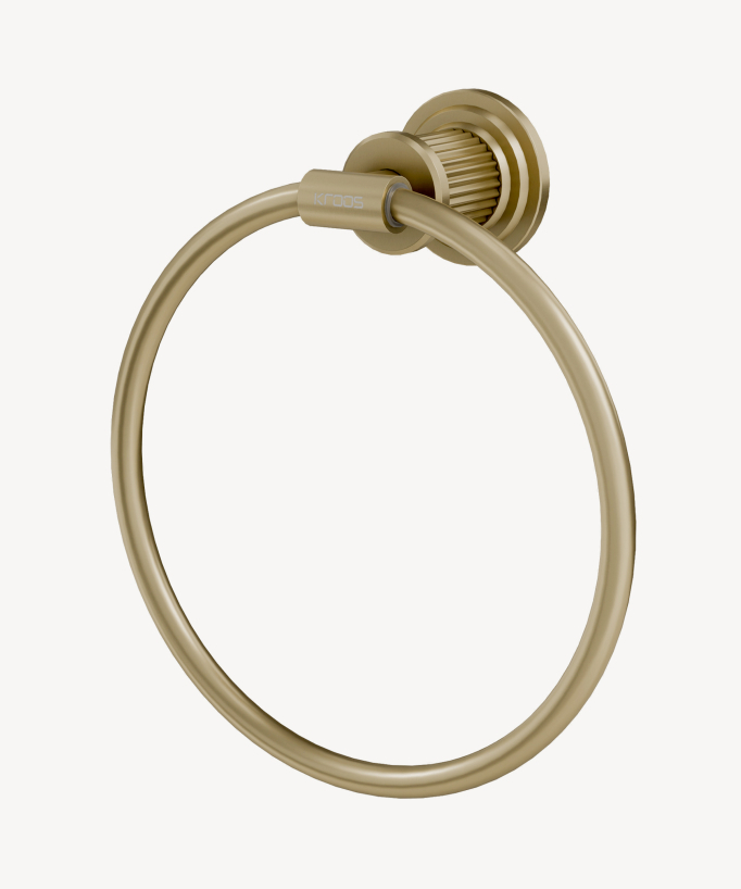 Anello portasciugamani a muro Dorato spazzolato - Hera - small