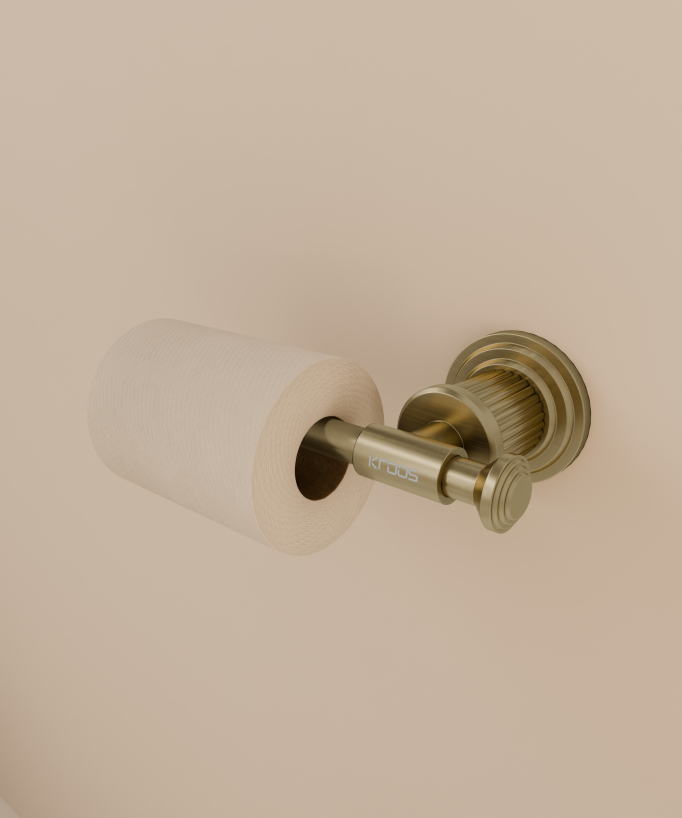 Portarotolo WC a muro Dorato spazzolato - Hera