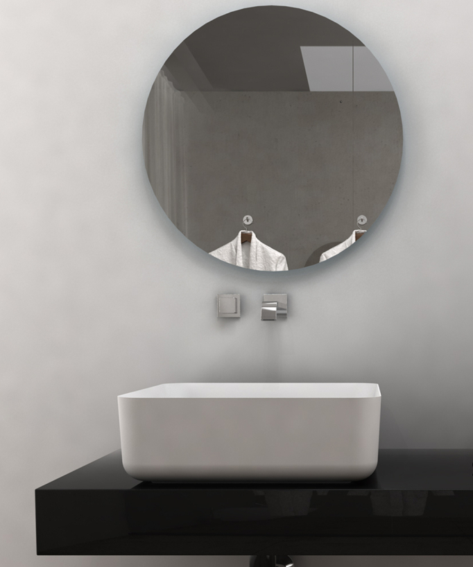 Lavabo quadrato da appoggio in solid surface Bianco opaco - Bunia - small