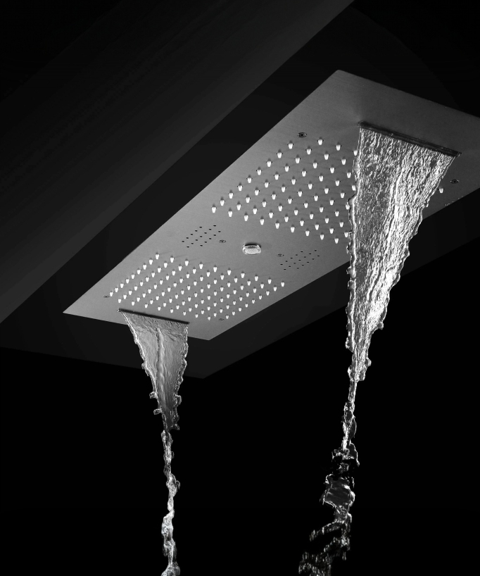 Gruppo doccia termostatico con 3 getti LED - 900x300 mm