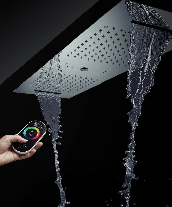 Gruppo doccia termostatico con 3 getti LED - 900x300 mm