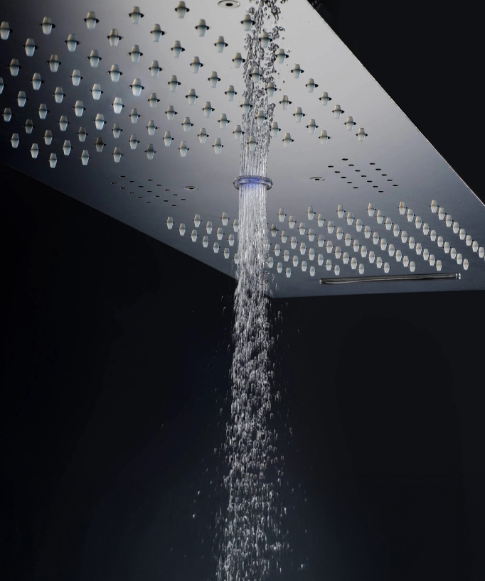 Gruppo doccia termostatico con 3 getti LED - 900x300 mm