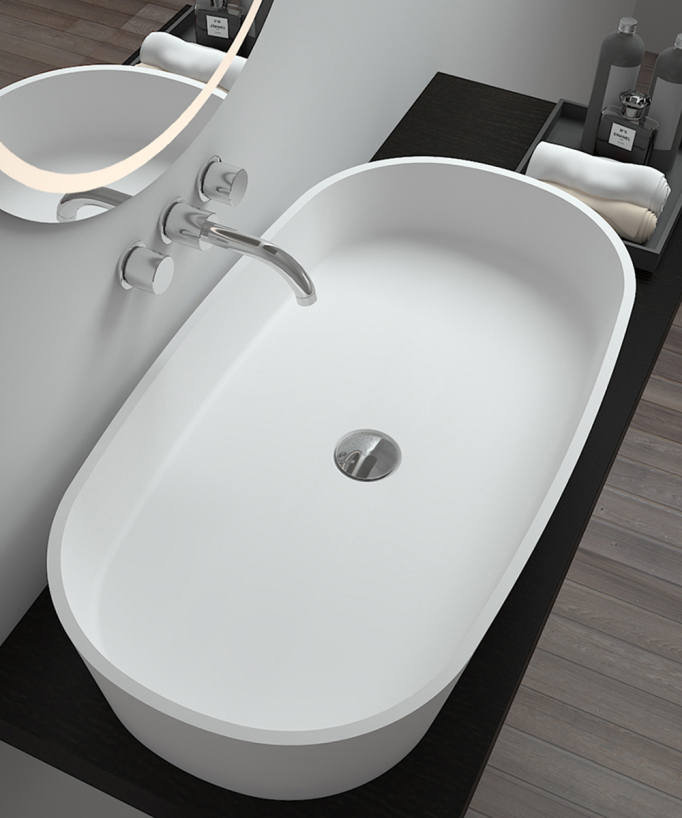 Lavabo da appoggio in solid surface Bianco opaco - Ouesso