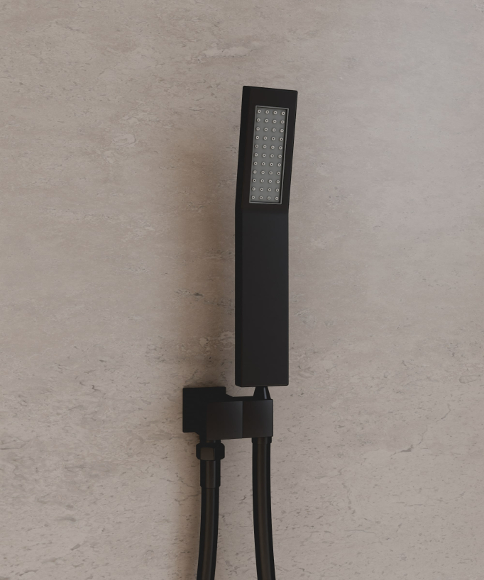 Gruppo doccia termostatico a LED a soffitto - Nero