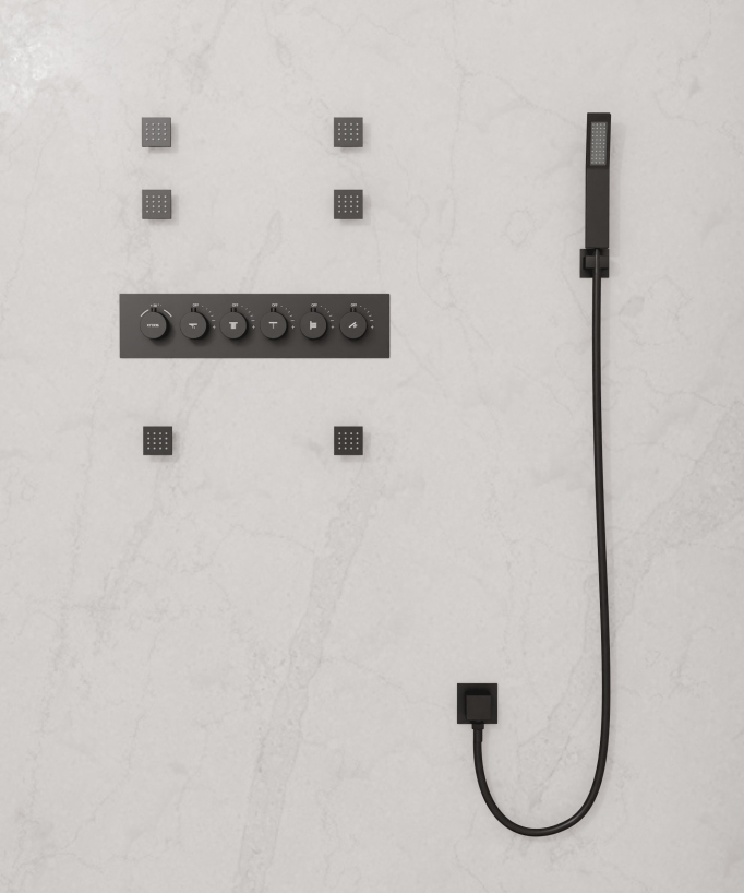 Pannello doccia termostatico multifunzione a LED - 600x800 mm