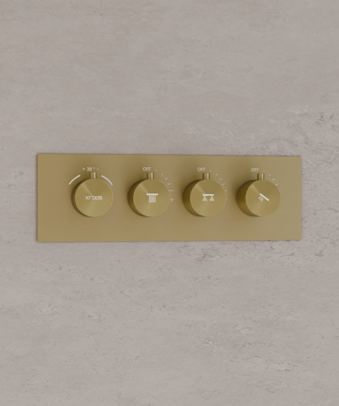 Miscelatore termostatico per doccia con plafoniera a LED
