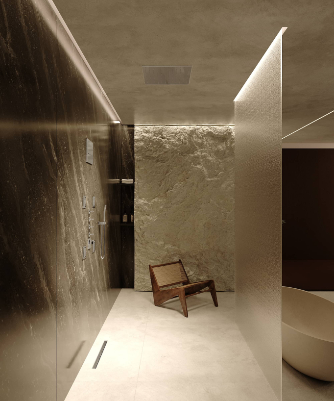Composizione doccia termostatica con soffione a pioggia Wellness e body jets - Sirius