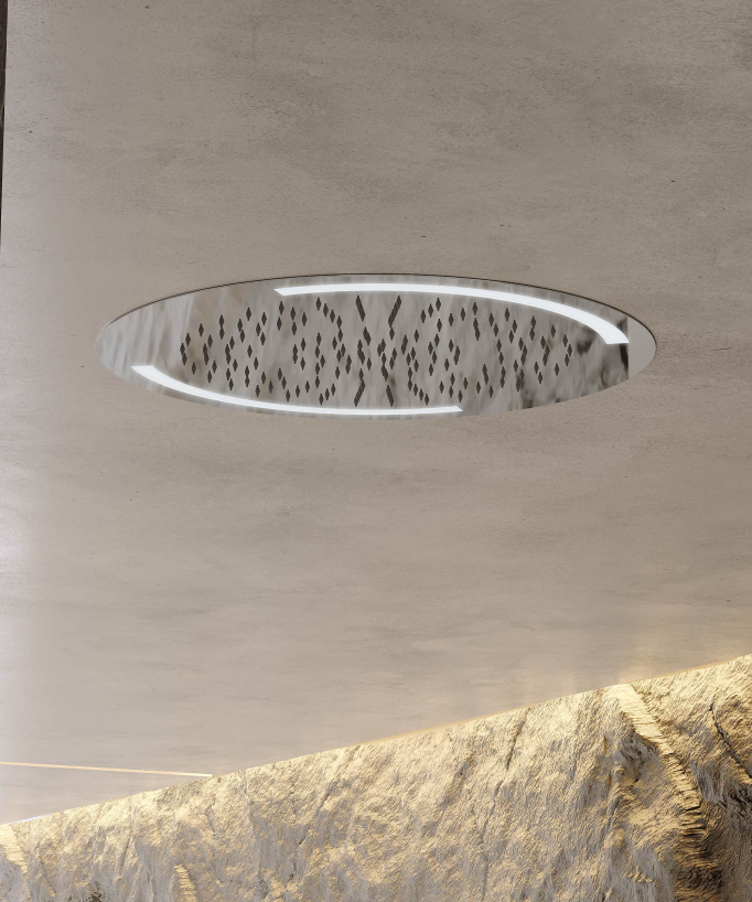 Set doccia termostatica con soffione tondo a LED - Corbeau