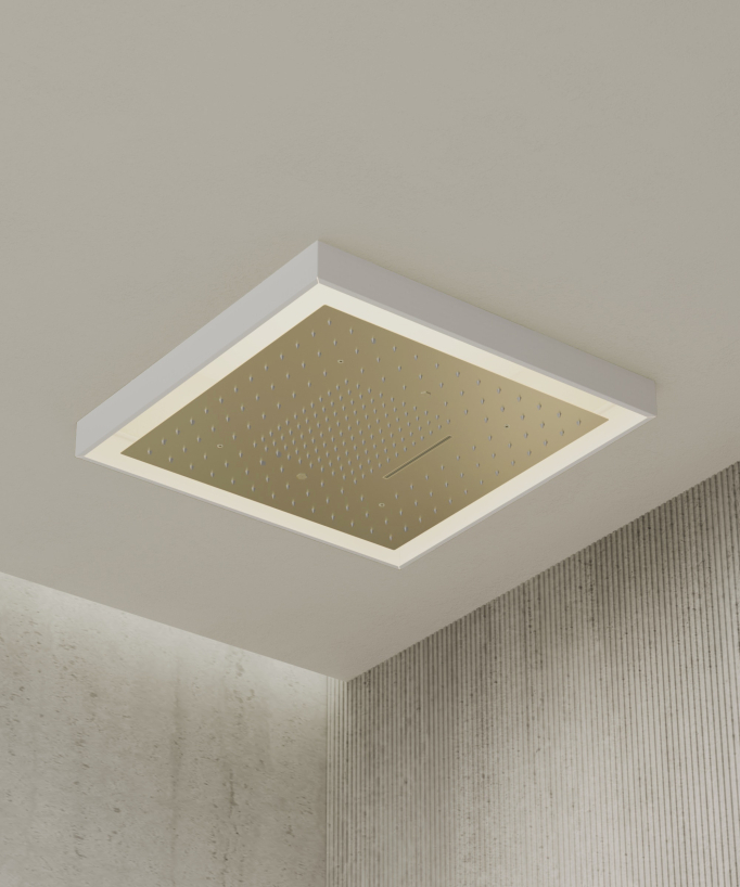 Set miscelatore termostatico doccia Wellness a LED Oro spazzolato - Sirius