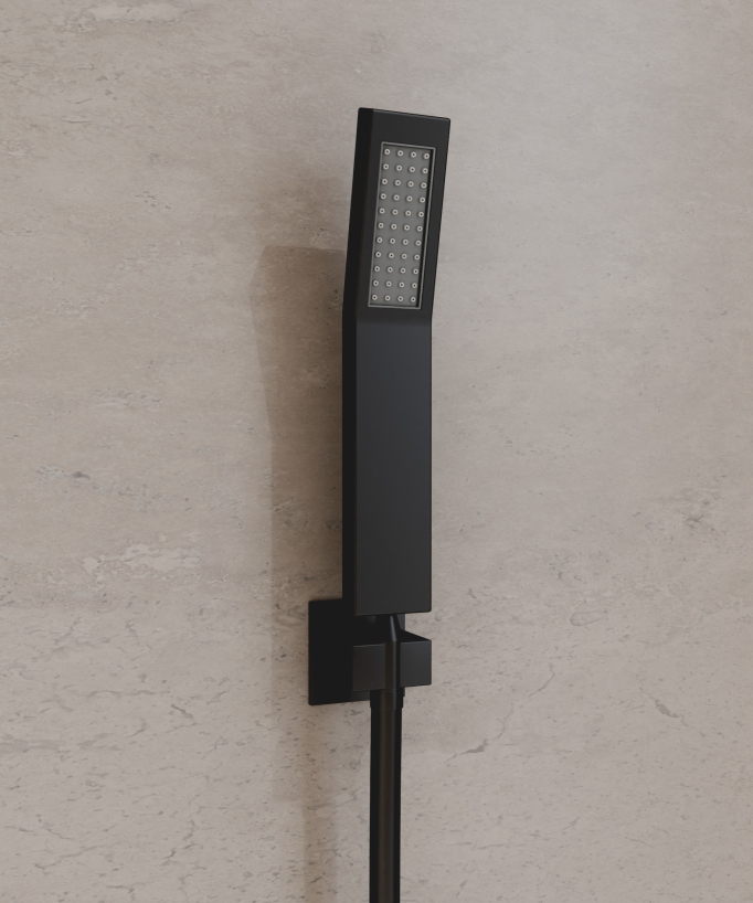 Pacchetto doccia termostatico con 3 getti a LED Nero - 900x300 mm