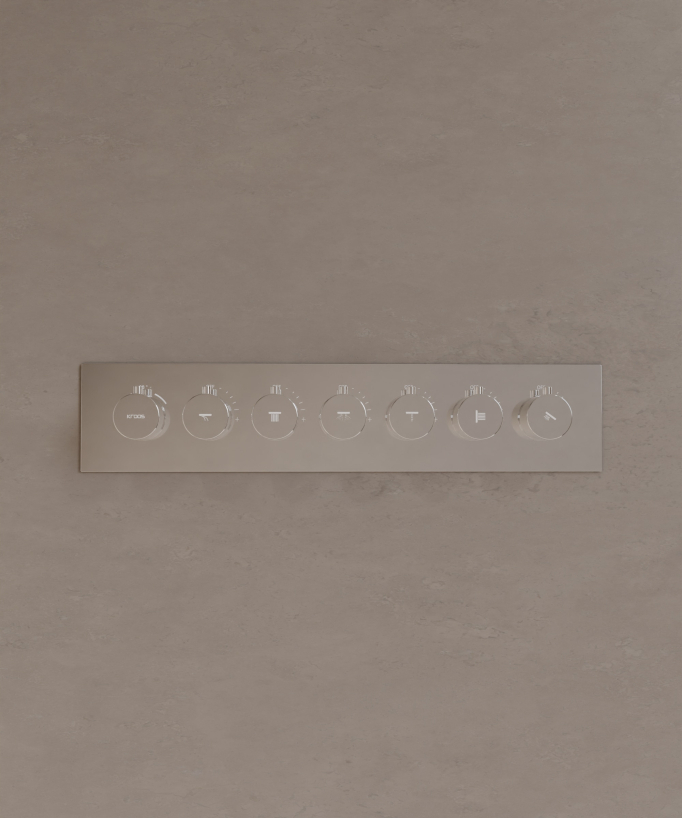 Gruppo doccia termostatico con 3 getti LED - 900x300 mm