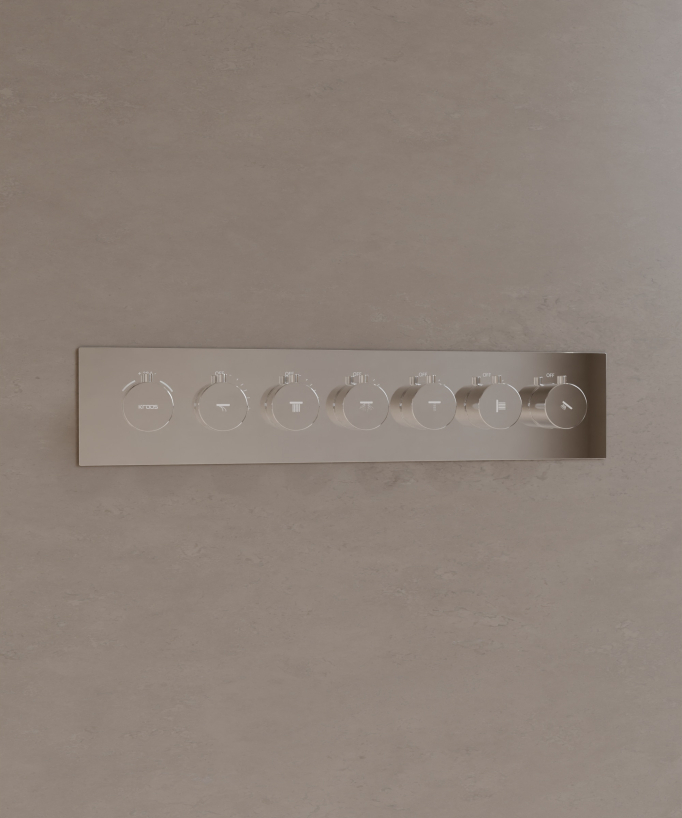Gruppo doccia termostatico con 3 getti LED - 900x300 mm