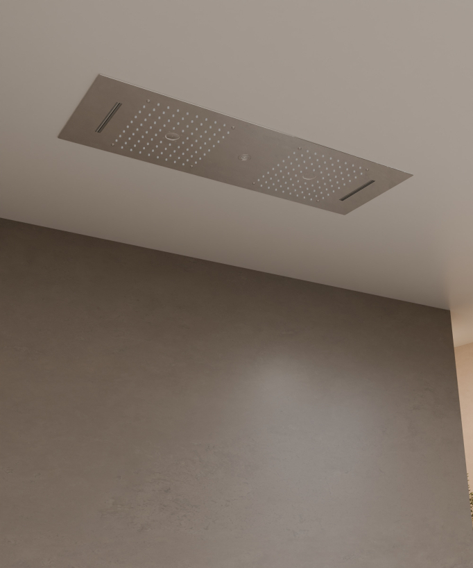 Gruppo doccia termostatico con 3 getti LED - 900x300 mm
