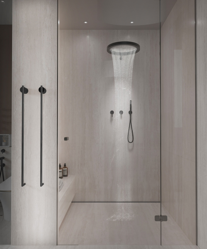 Scaldasalviette elettrico nero 2 barre