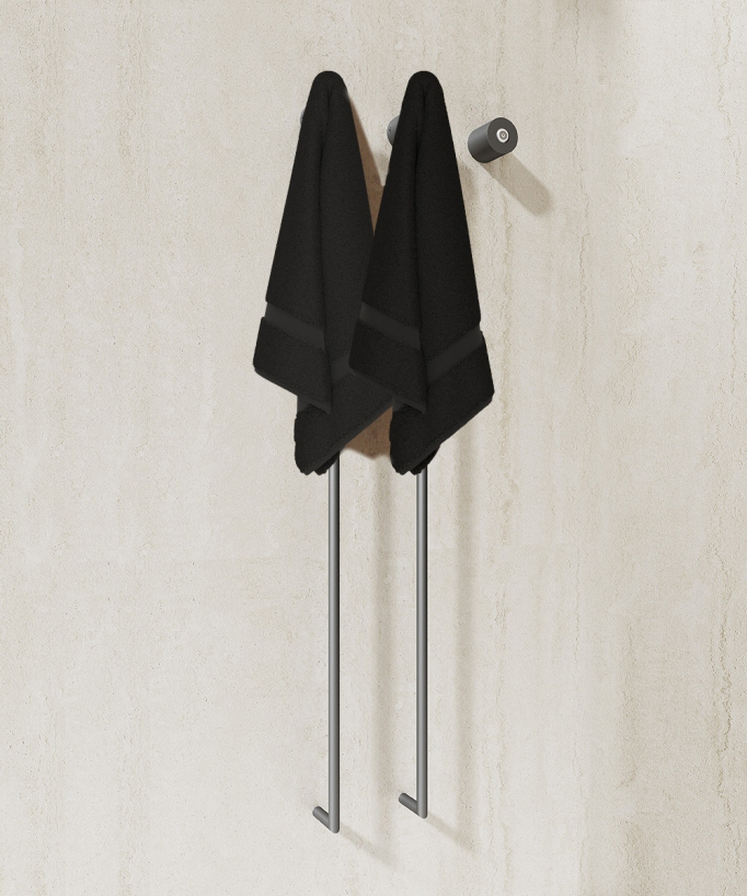 Scaldasalviette elettrico gunmetal 2 barre
