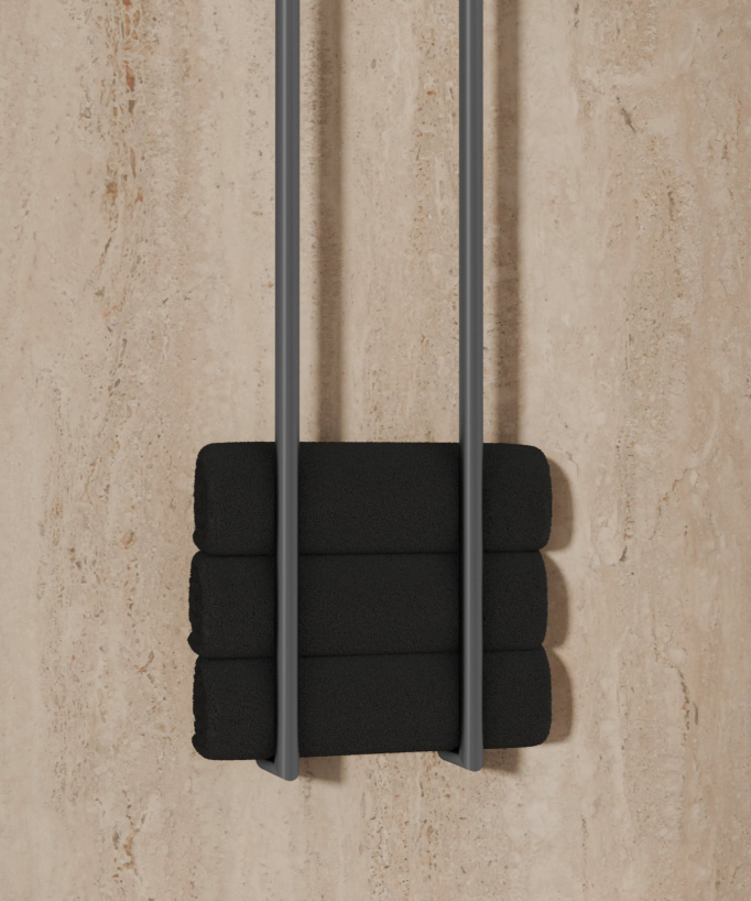 Scaldasalviette elettrico gunmetal 2 barre