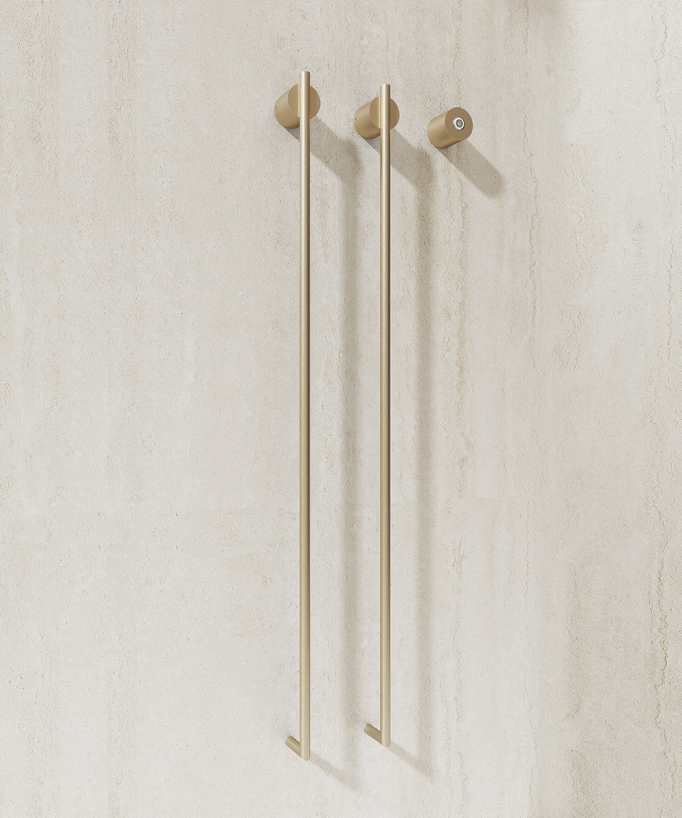 Scaldasalviette elettrico oro spazzolato 2 barre