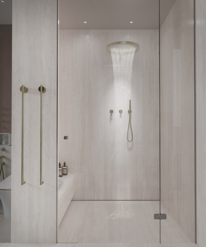 Scaldasalviette elettrico oro spazzolato 2 barre