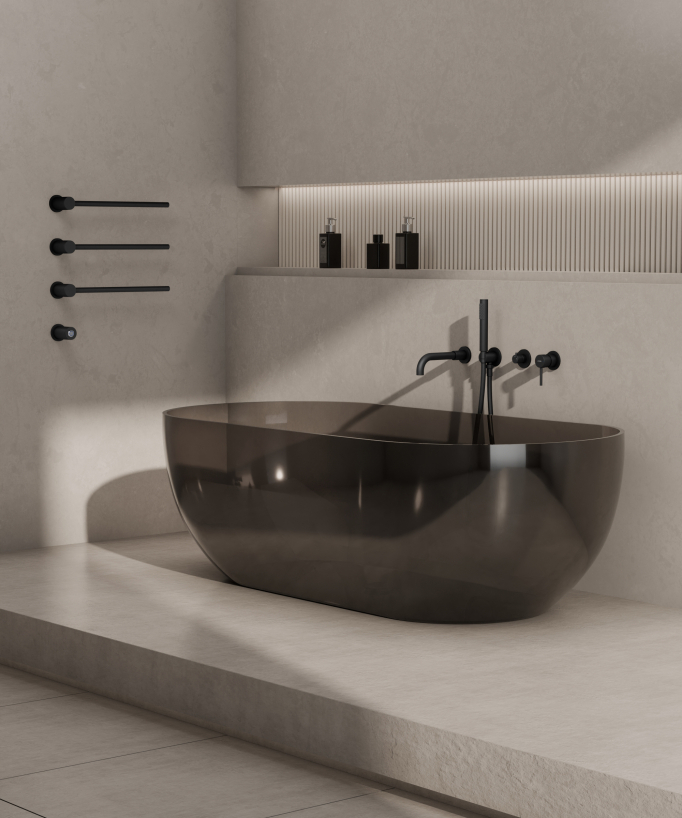 Scaldasalviette elettrico in acciaio inox da parete nero - small