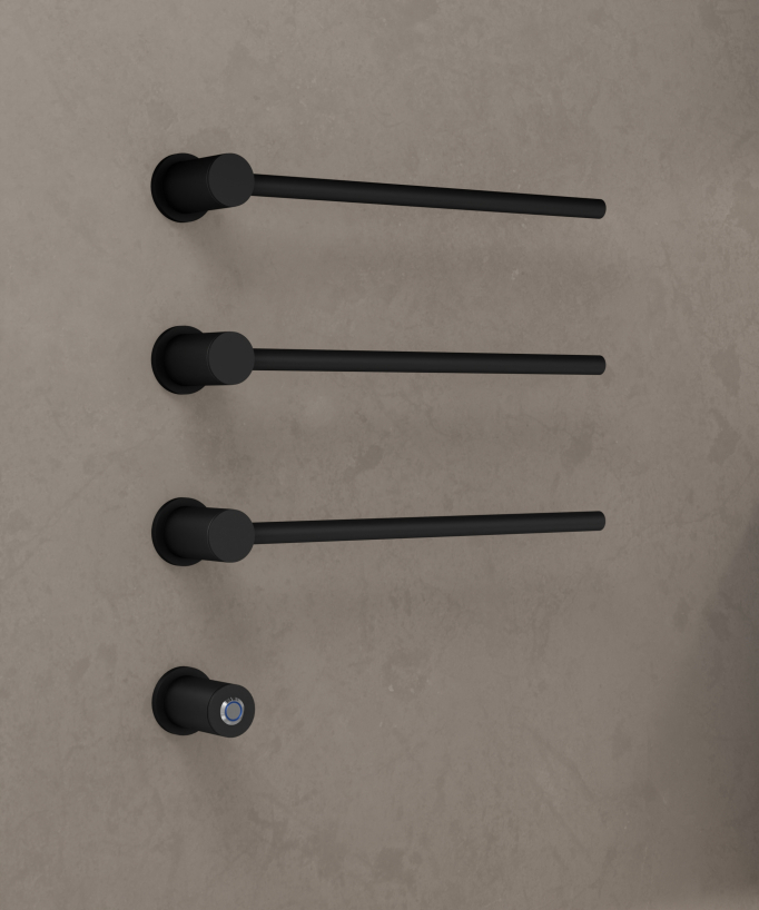 Scaldasalviette elettrico in acciaio inox da parete nero