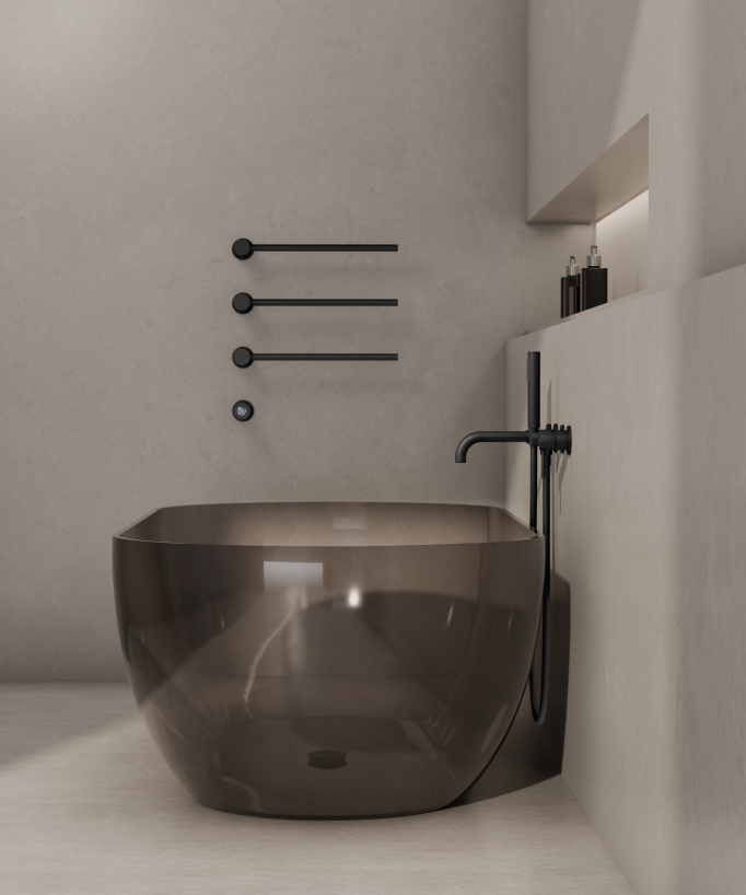 Scaldasalviette elettrico in acciaio inox da parete nero