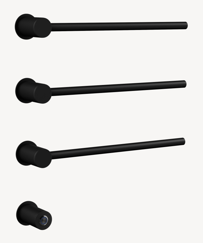 Scaldasalviette elettrico in acciaio inox da parete nero