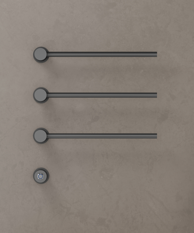 Scaldasalviette elettrico in acciaio inox da parete gunmetal