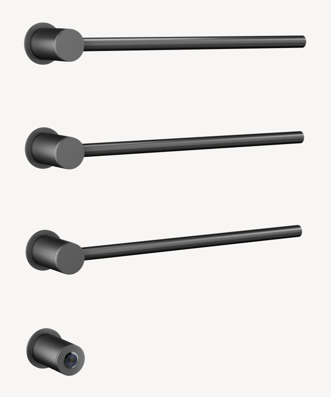 Scaldasalviette elettrico in acciaio inox da parete gunmetal