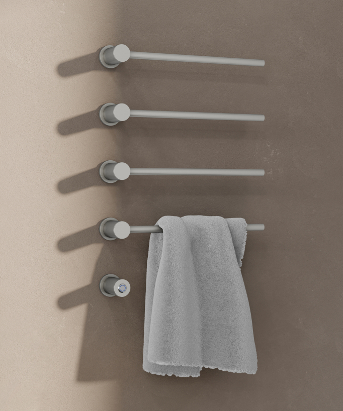 Scaldasalviette elettrico moderno 4 barre - nichel spazzolato
