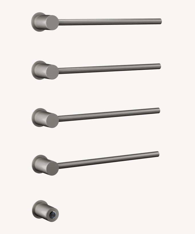 Scaldasalviette elettrico moderno 4 barre - nichel spazzolato