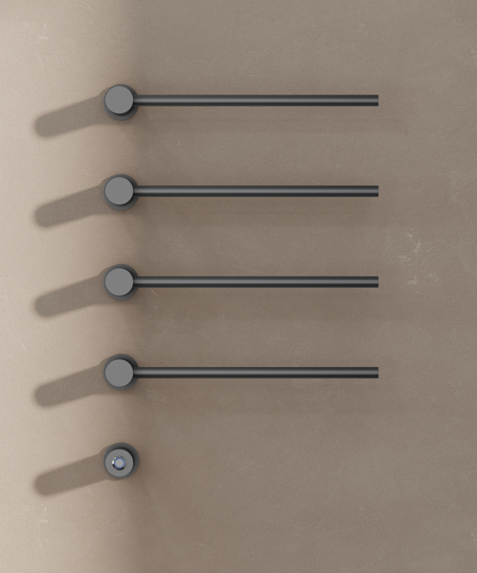 Scaldasalviette elettrico moderno 4 barre - gunmetal