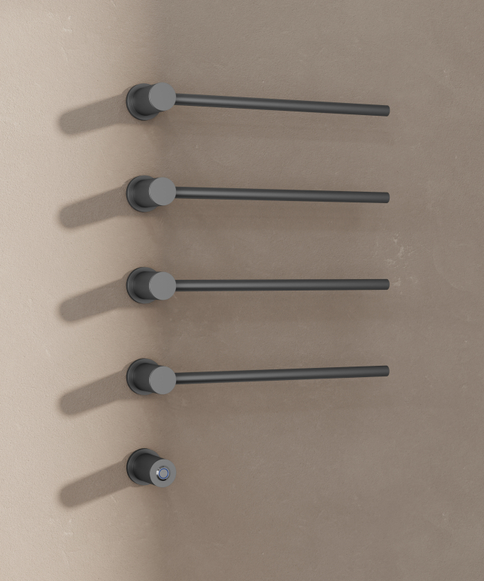 Scaldasalviette elettrico moderno 4 barre - gunmetal