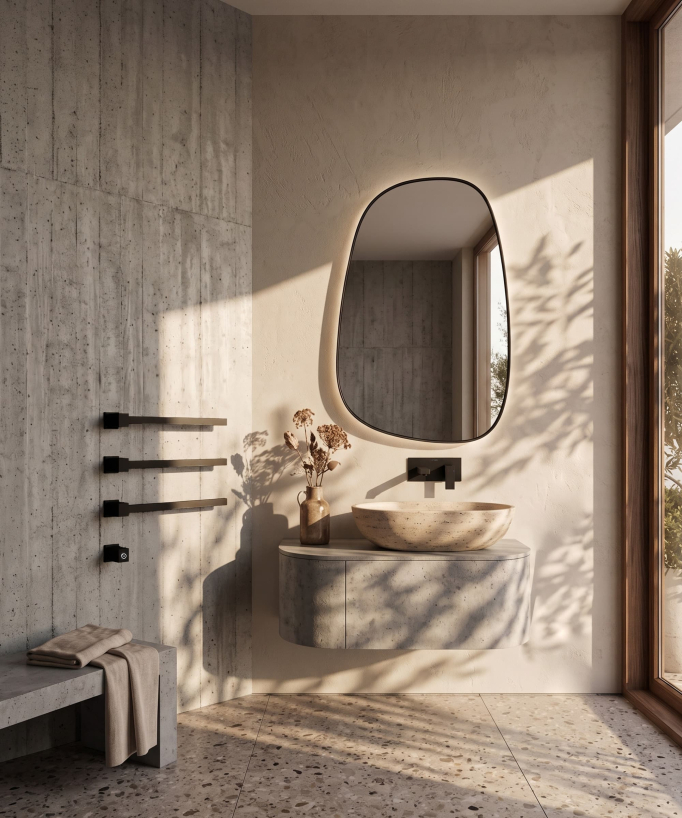 Scaldasalviette elettrico a incasso nero – 3 barre